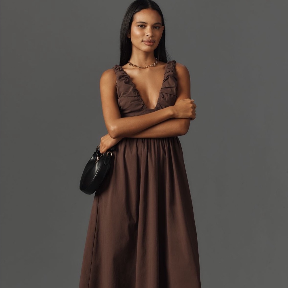 Anthropologie brown dress